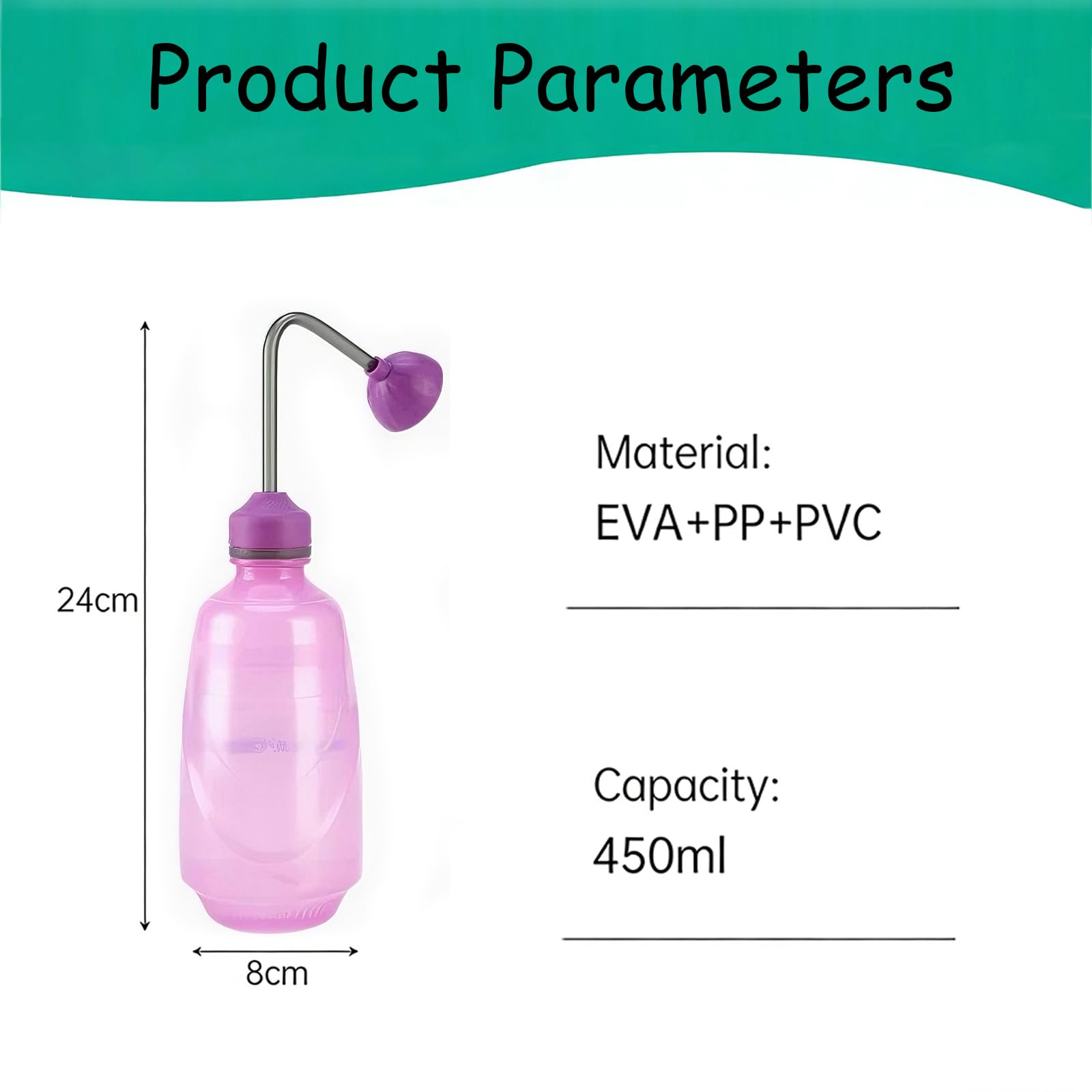 Regadera Pequeña de Jardín 450ML Pulverizador de Plantas 2 en 1,Fumigador para Interior y Exterior,con Cabezal 360°(Rosa)