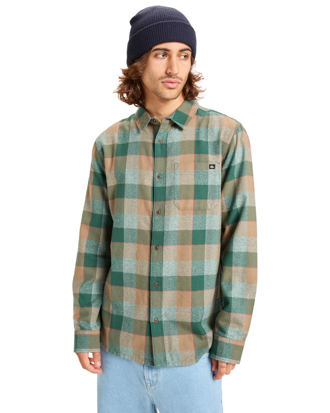 Quiksilver Sweater Motherfly Plaid LS Shirt Men's Beige S