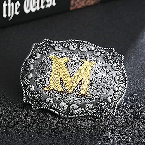 Image of HUABOLA CALYN Belt Buckle Men, Western Cowboy Rodeo Small Alphabet Letter ABCDMRJ to Z Initial Belt Buckles for Women