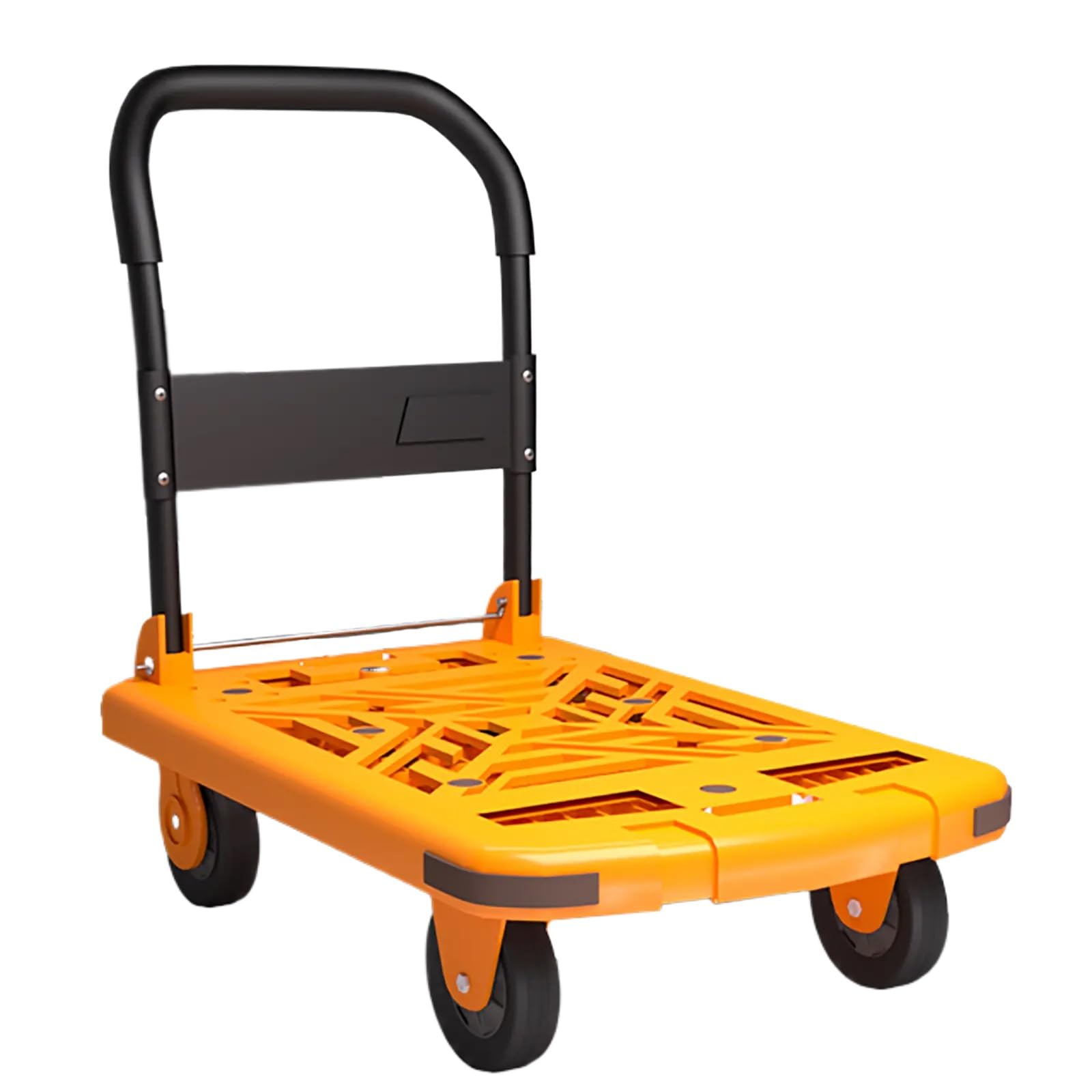 Wózek z płaską platformą, Wózek platformowy z kółkami, nie wymaga instalacji(Yellow)