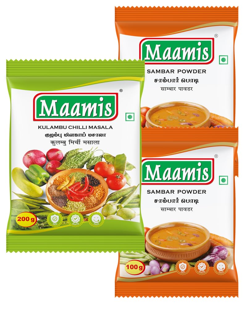 Maamis Sambar Powder 100 g (Pack of 2) + Kulambu Chilli Masala 200 g (Pack of 1) (B07HHJ2TGR) Amazon Price History, Amazon Price Tracker