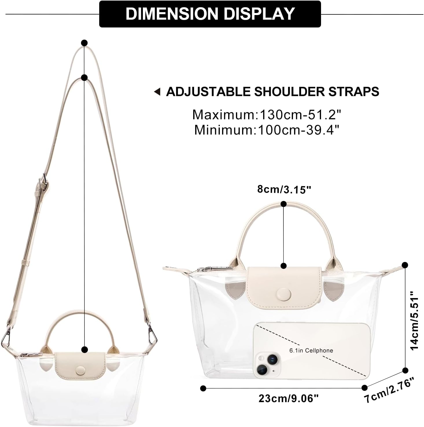 Long Keeper Clear Bag for Stadium Approved Small Crossbody Bag Shoulder Clear Purses for Women Handbag for Concert Events - Image 4
