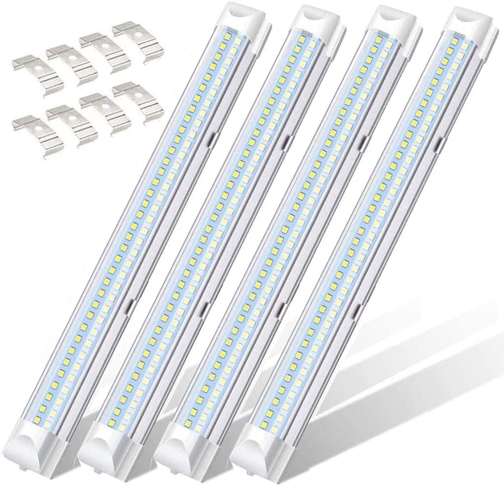 Caxmtu 12V Interior LED Light Bar White Lamp 72 LEDs Universal Strip Light for Motorhome Car Camper Van Bus Caravan Boat Motorhome Indoor Kitchen Bathroom with ON/Off Switch (4 Pack)