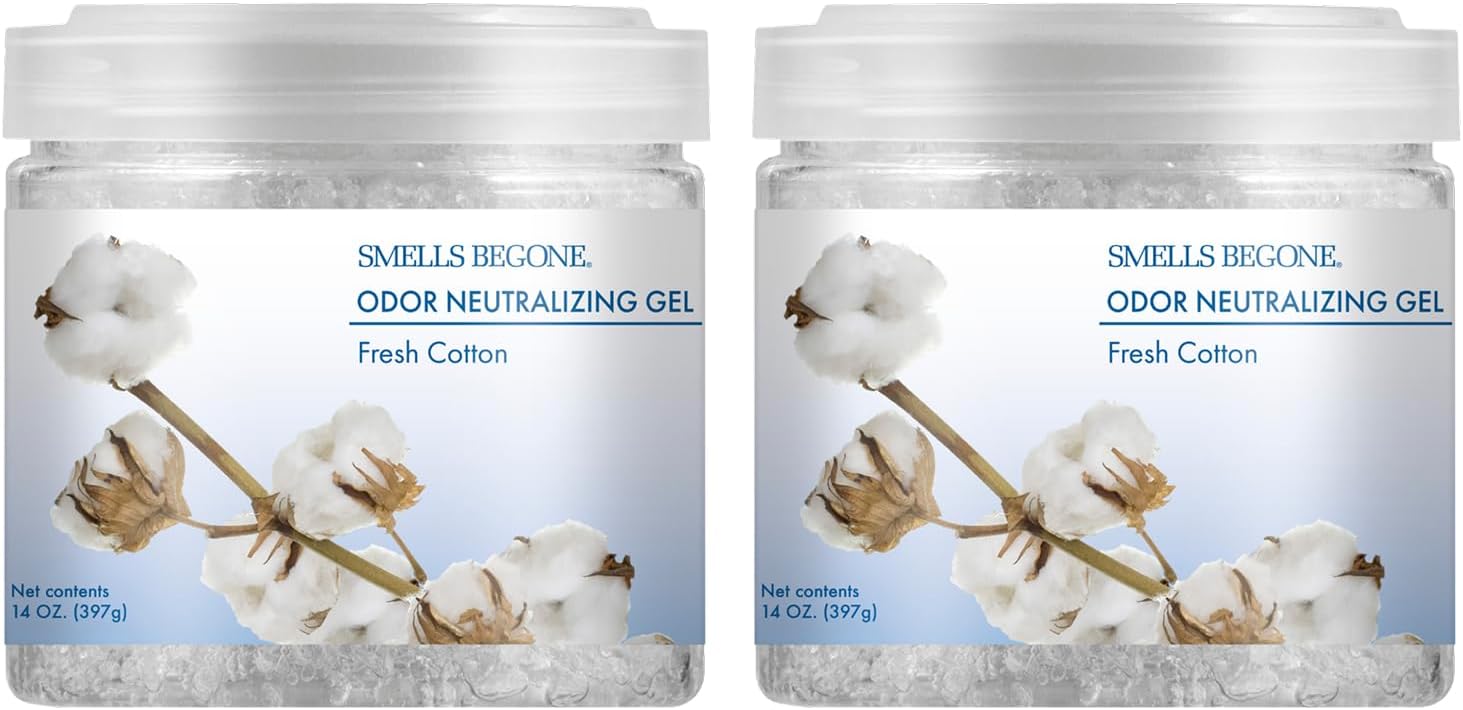 SMELLS BEGONE 14oz Crystal Odor Eliminator - Absorb & Eliminate Odors in Homes, Offices, Bathrooms, Basements, Garage, Cars, RVs & Boats - Remove Tough Odors (Hawaiian Breeze, 2-Pack)