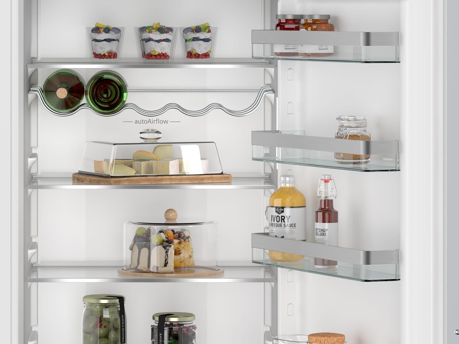 Siemens KI41RVFE0 iQ300 Einbau-Kühlschrank, 122,5 x 56 cm Nische, Flachscharnier, 204 L, LED-Beleuchtung gleichmäßige Ausleuchtung, freshBox für knackiges Obst und Gemüse