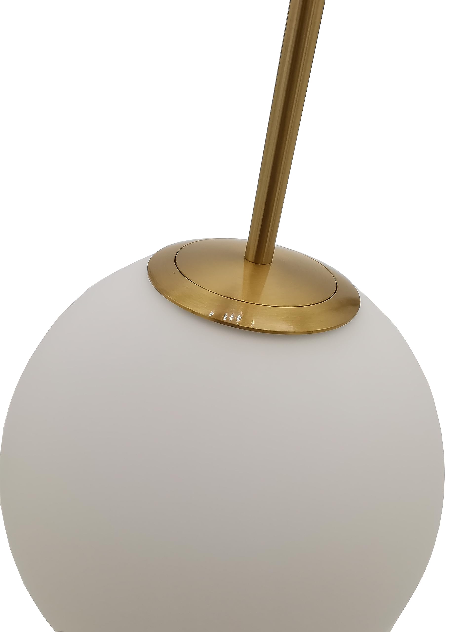 Lampadario a sospensione Oro con Sfera bolla in vetro bianco attacco E27 design moderno minimal