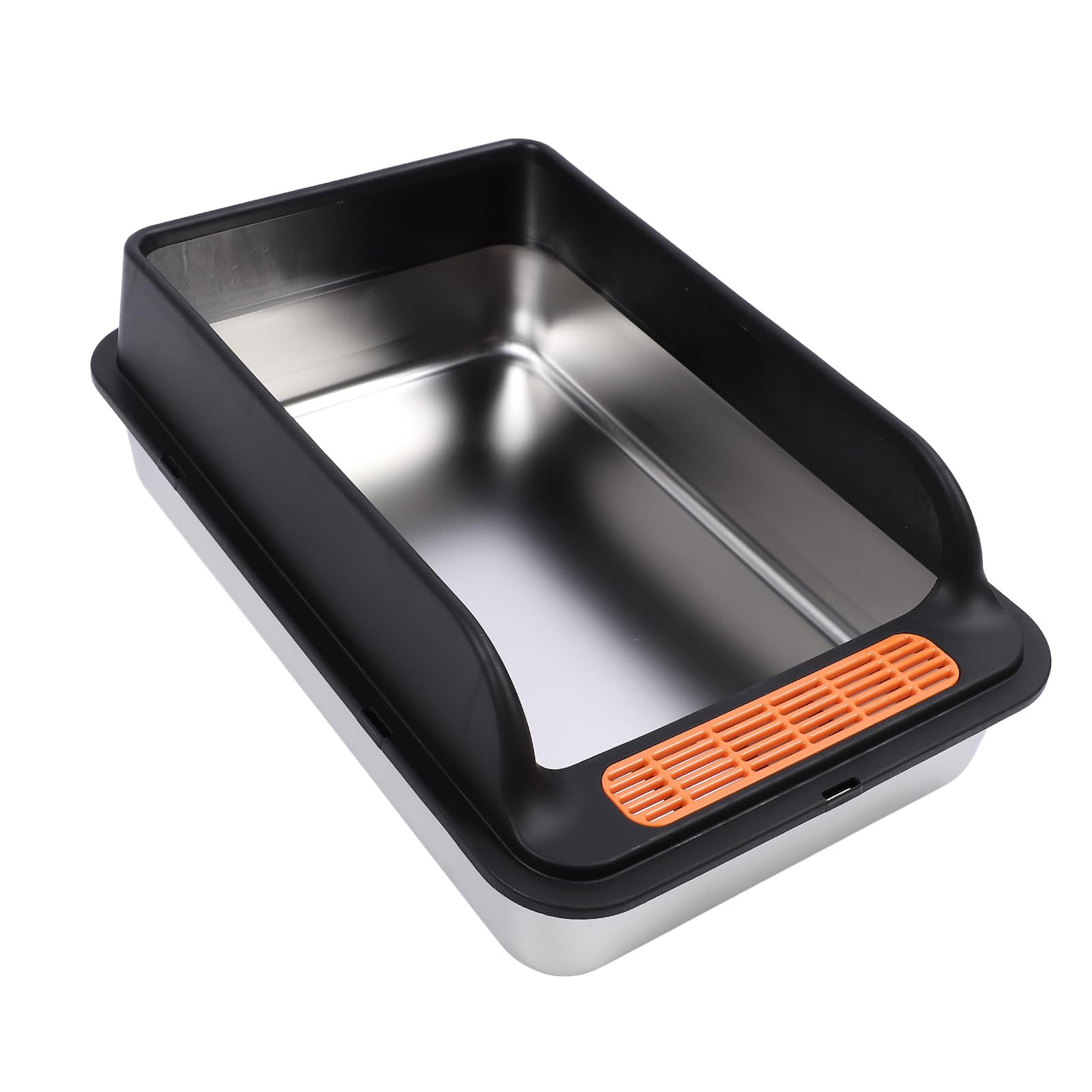 Arenero para Gatos, arenero Grande de Metal, Caja de de Acero Inoxidable, a Prueba de Salpicaduras, Caja de de Alta Cara con Filtro de Pedal para Gatos domésticos (L (4,43 x 5,41