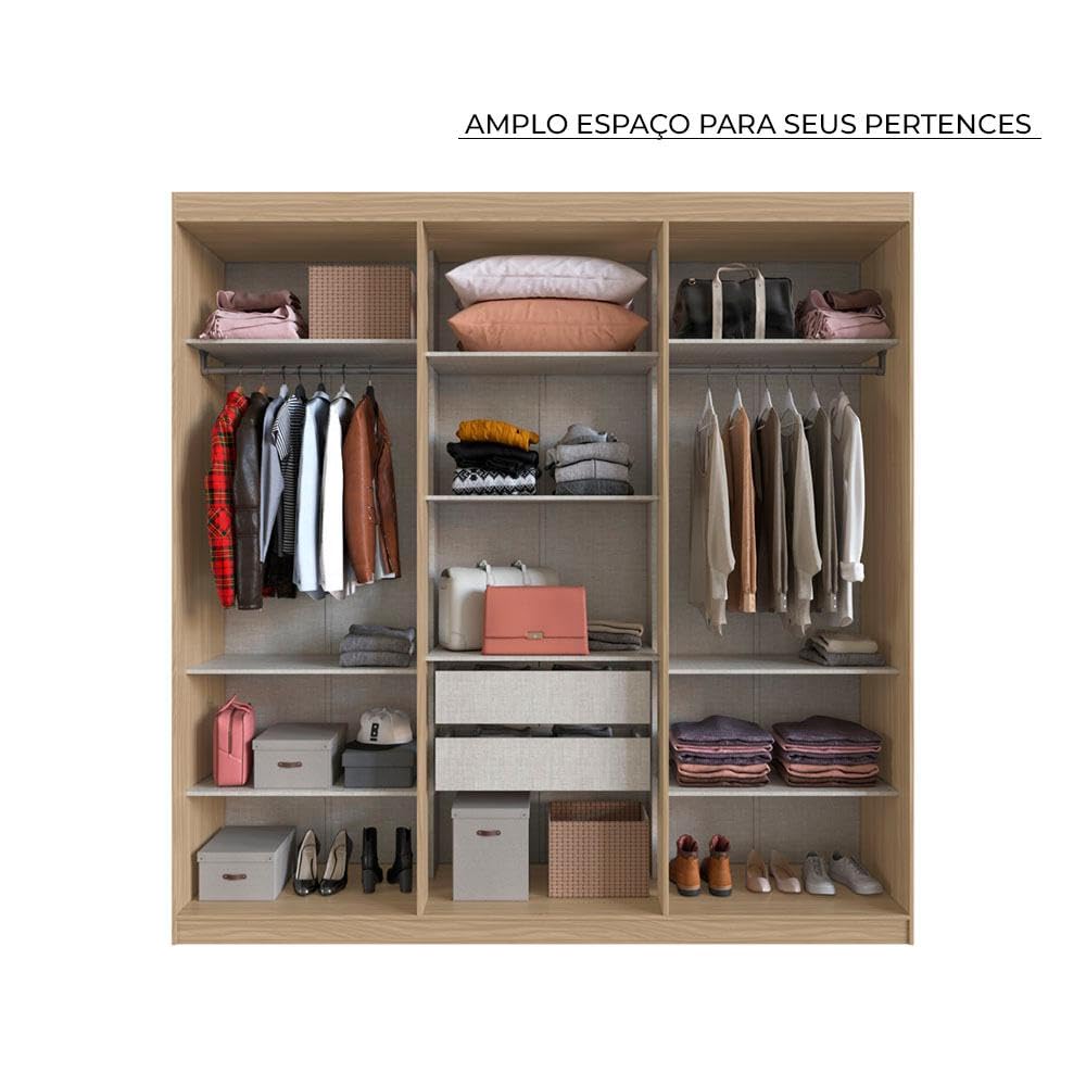 Guarda Roupa Casal 6 Portas 2 Gavetas PH1745 Herval | Amazon.com.br
