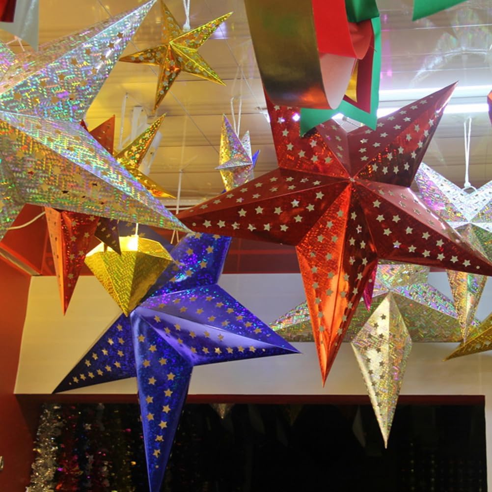Hanging Paper Star Lantern Ceiling Twinkle Pentagram Lampshade Christmas Wedding Party Ornament 30CM 5Pcs