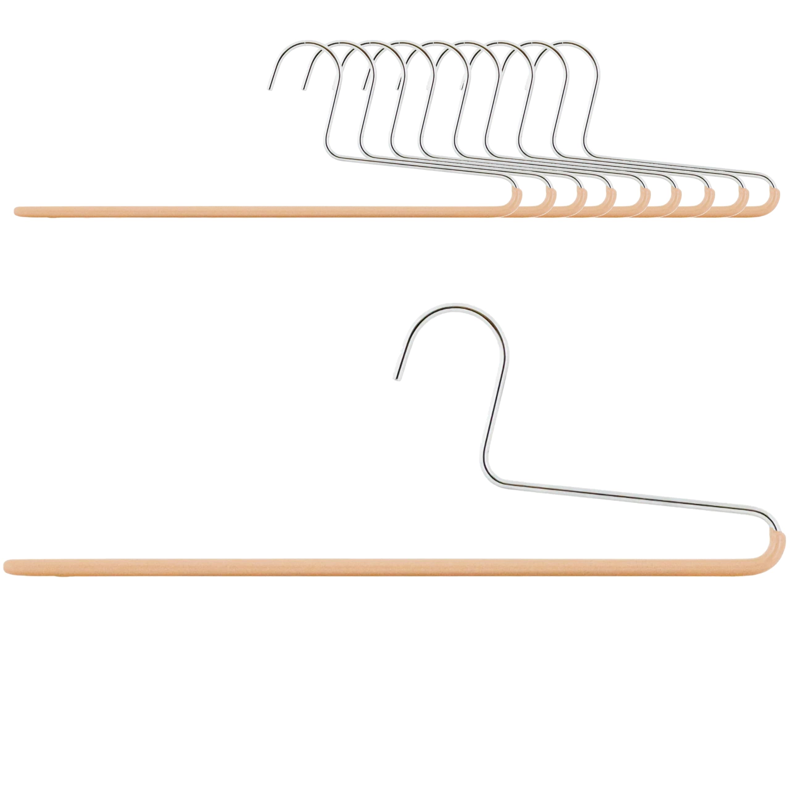 Cintres Pour Pantalons MAWA KH - Lot De 10 - Gain De Place, Revêtement Antidérapant - 35 Cm, Argent Cintres Made In Germany