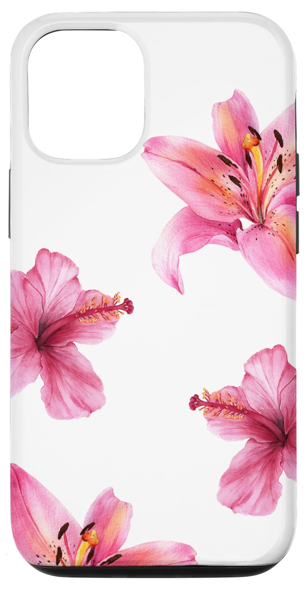 iPhone 15 Summer Florals Tiger Lily Hibiscus Hawaii Beach Collage Case