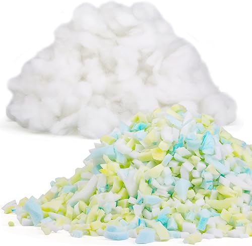 Miniatura 1 de Yizzvb Relleno de fibra de poliéster con relleno de espuma triturada, combinación de gran valor, relleno de alta resistencia para cojines,