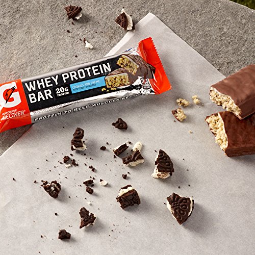 Gatorade Whey Protein Bars, Cookies & Crème, 2.8 Oz Bars (Pack Of 12, 20G Of Protein Per Bar) #TOP4