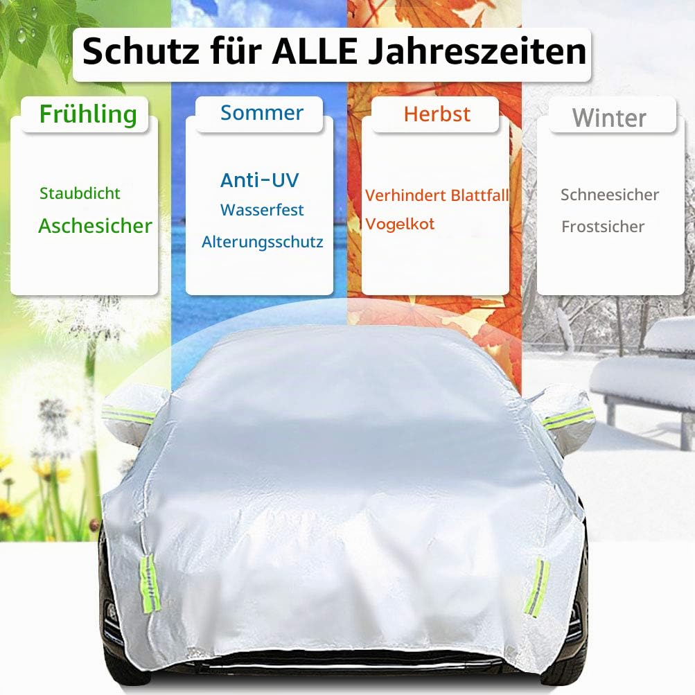 Halbgarage für Auto Windschutzscheibe Abdeckplane Winter Sommer Autoabdeckung wasserdicht Auto halbgarage Staubdicht Schneefest (Pickup (Crew Cab))
