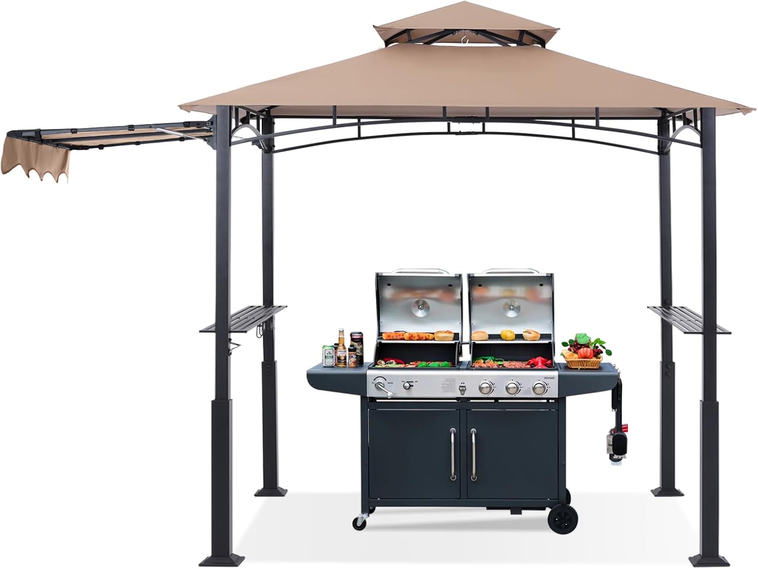 ABCCANOPY Grill Gazebo with Extra Awning 5'x11' Outdoor