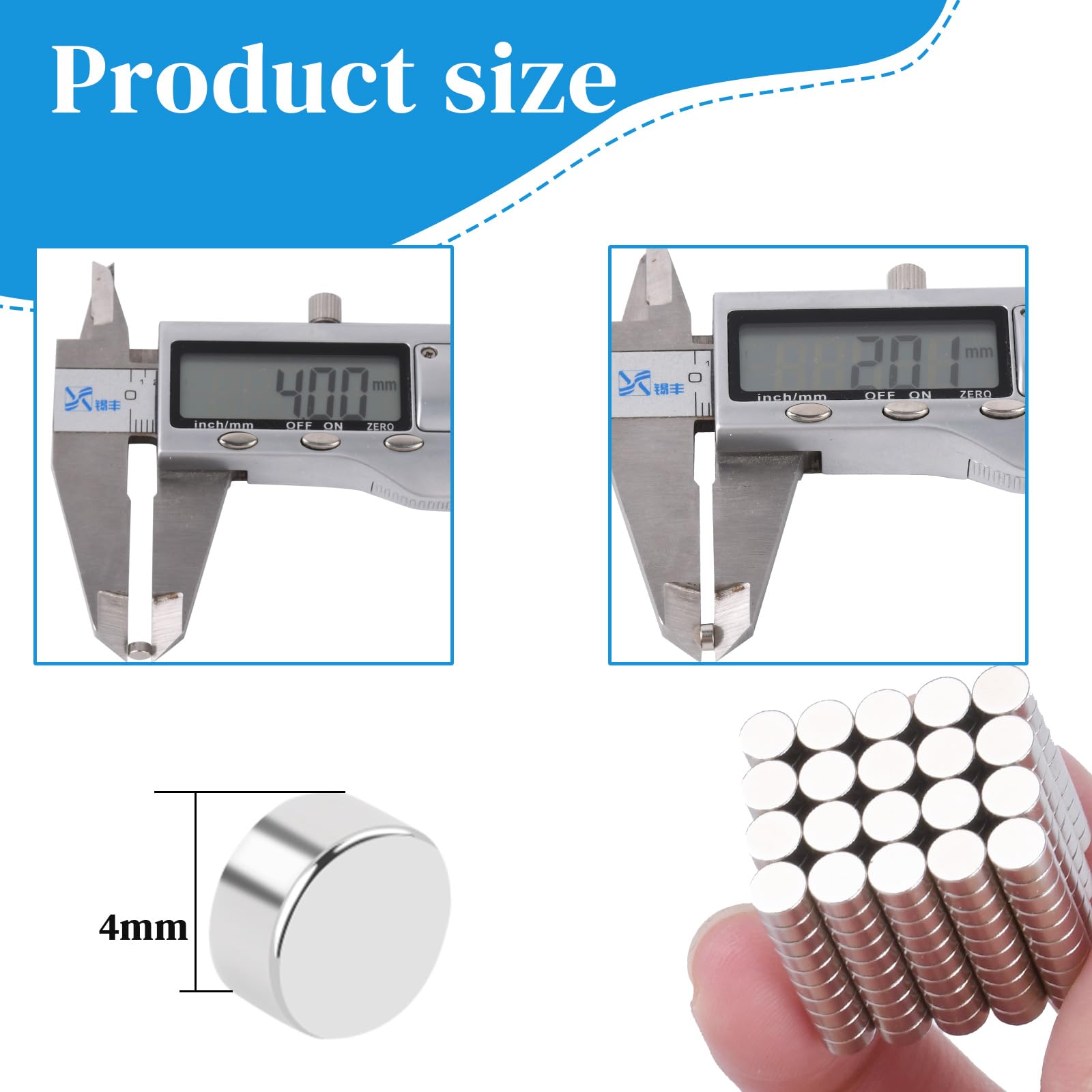 200Piezas Mini Imanes Neodimio Potentes Imanes Pequeños Redondos Magnet 4x2mm para Manualidades Refrigeradores de Pizarra Magnética