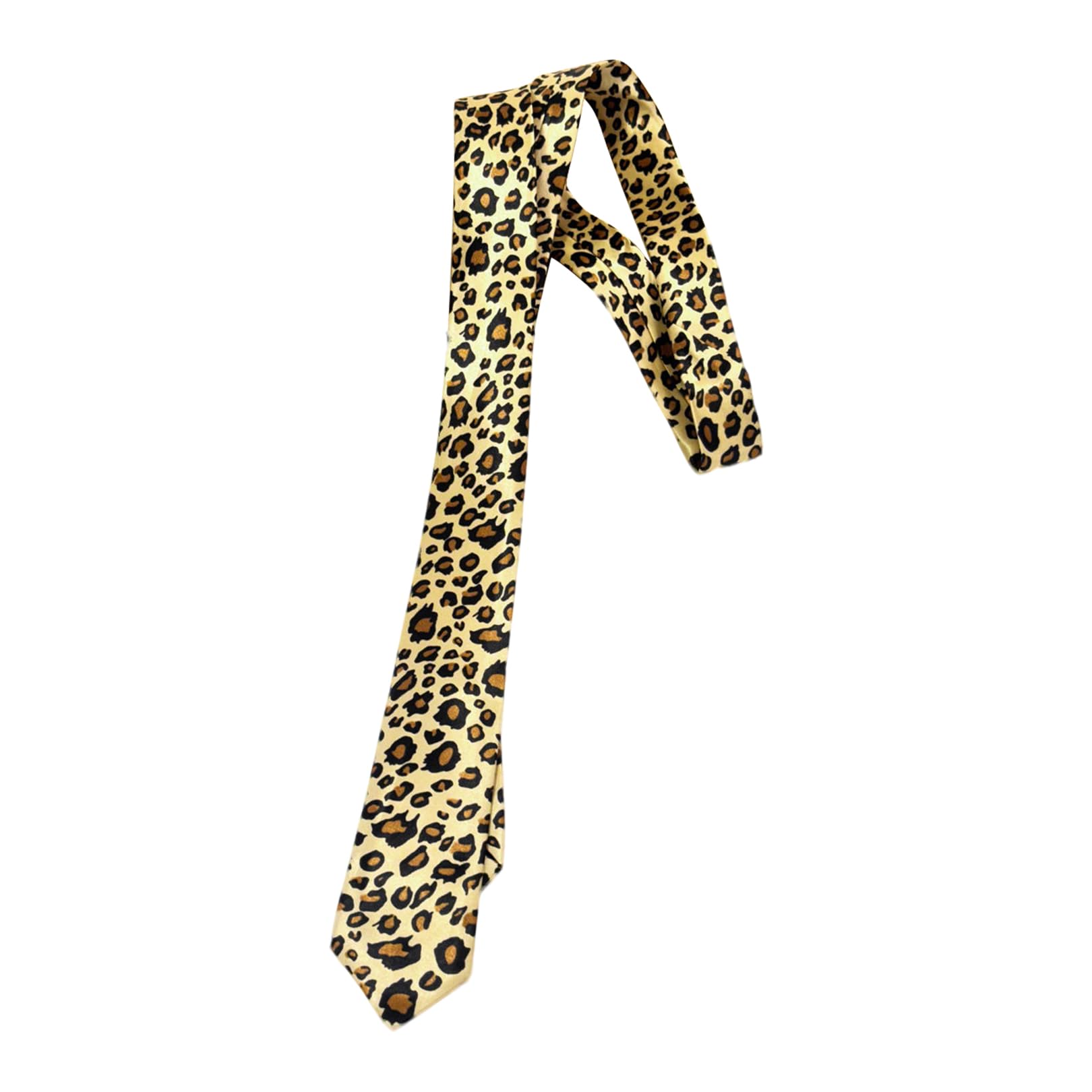 CYMYGS Ties for Men, Leopard Print, Skinny Mens Tie, Unique Animal Print Ties, Unisex Necktie Skinny Tie for Men and Women, Business Wedding Party, Halloween Party Accessories, Daily Wear
