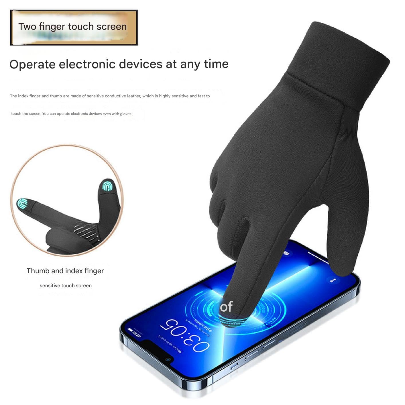 Guantes Guantes Cálidos De Otoño E Invierno En Ciclismo En Bicicleta Y Mujeres Deportes Sin Deslizamiento Sin Deslizamiento De La Pantalla Táctil-Negro-l