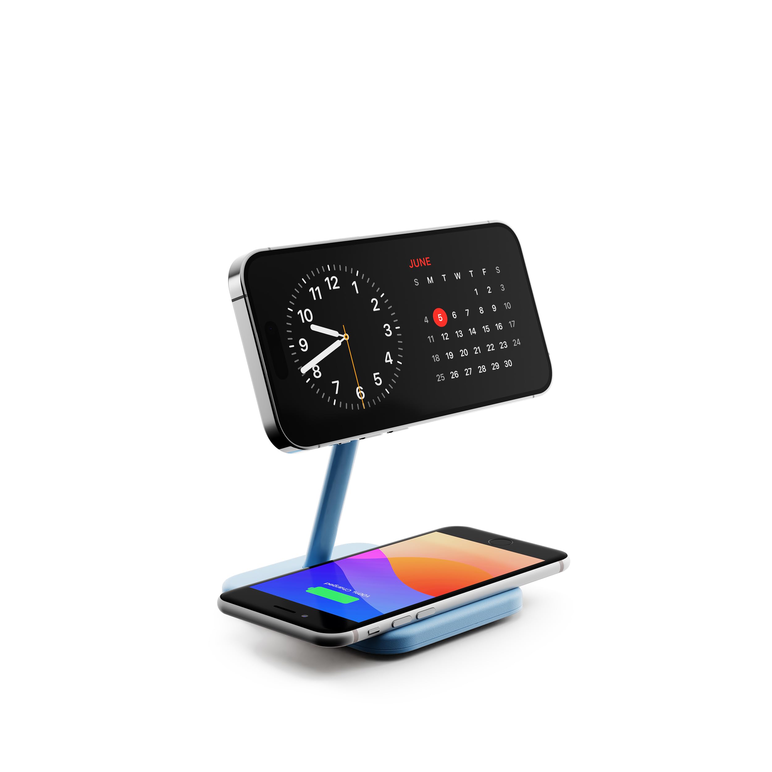Twelve South HiRise 2 Deluxe - Stazione di ricarica wireless 2 in 1, colore: blu | per dispositivi Apple - Qi2 MagSafe Charger, caricabatterie wireless veloce per iPhone 15 14 13 12 Pro e Max, AirPods Pro/3/2