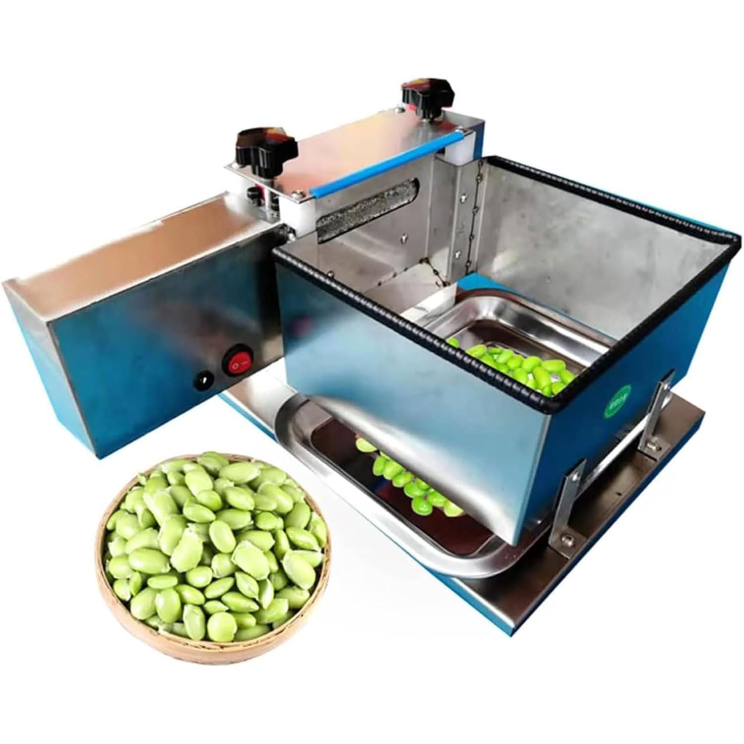 Machine à éplucher les haricots réglable, machine à éplucher les haricots électriques en acier inoxydable 25 KG/H, éplucheur de haricots commercial, éplucheur de pois secs, pour restaurant, cantine