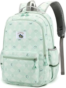 Kawaii Backpack with Cute Accessories Travel Lightweight Casual Daypack Waterproof Laptop Women Bags Green