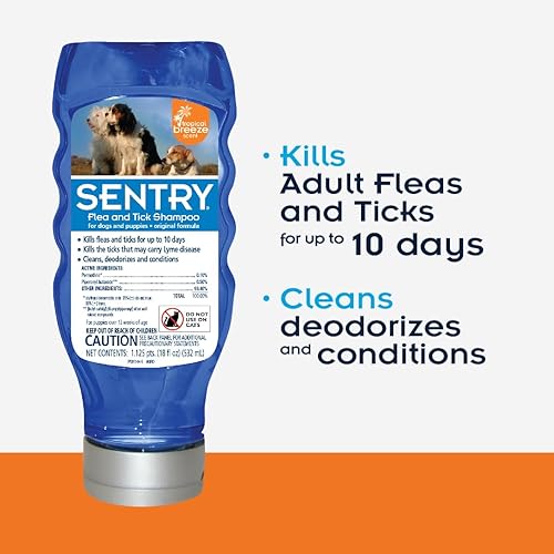 Miniatura 6 de SENTRY Champú para pulgas y garrapatas de avena para perros, elimina a tu perro de pulgas, garrapatas y otras plagas, aroma a jengibre hawaiano,