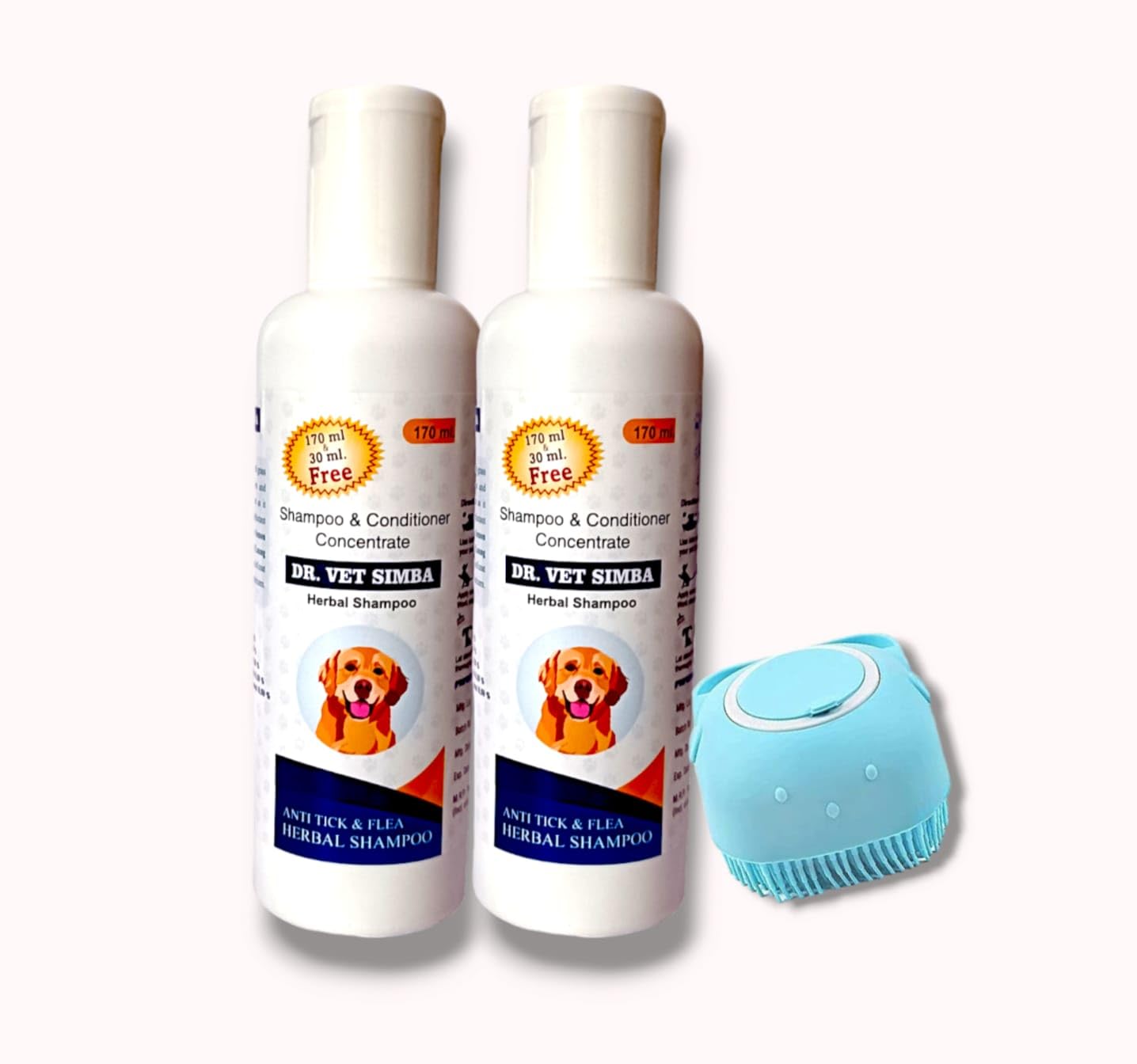 Dr. Vet Simba Anti-tick and Flea, Anti Dandruff & Conditioning Pet Shampoo Pack of 2 (400ml)+ Bathing and Grooming Silicone Brush with Rubber Bristles for Dogs and Cats (B0CZJX15CR) Amazon Price History, Amazon Price Tracker