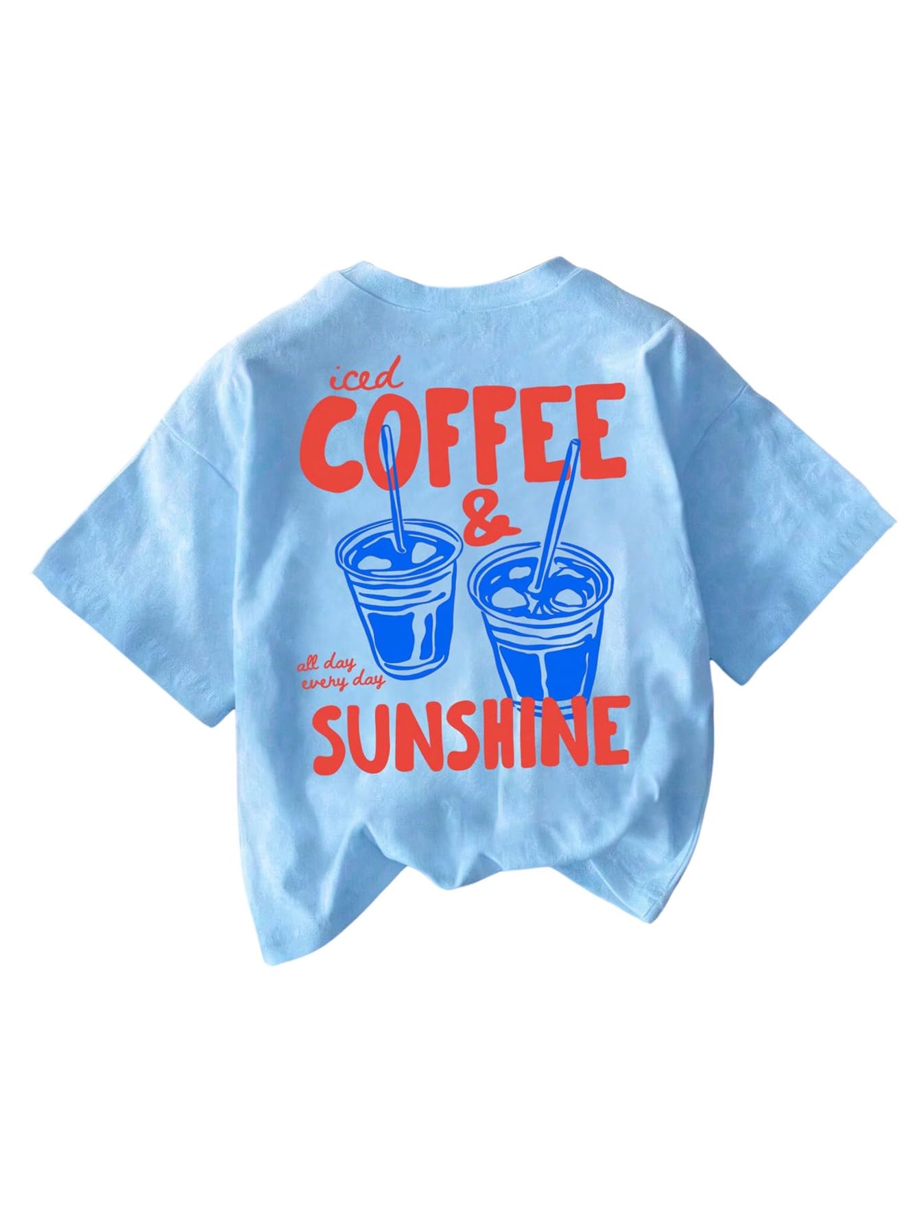 RoseSeek Women's Graphic Letter Tee Crew Neck Trendy Summer Vintage T Shirt