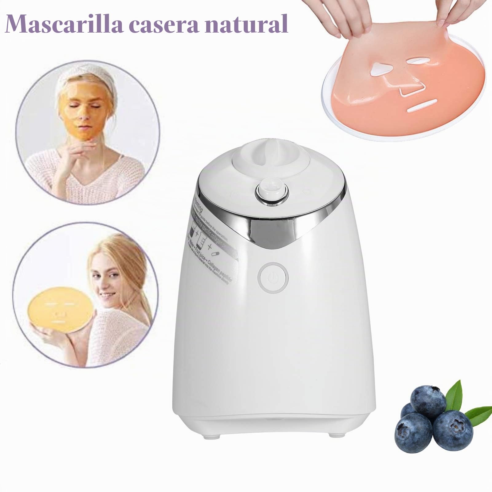 Máquina de máscara facial, transmisión de voz Automatización completa DIY Colágeno de frutas y verduras naturales Fabricación de máscara personal para el cuidado de la piel(EU)