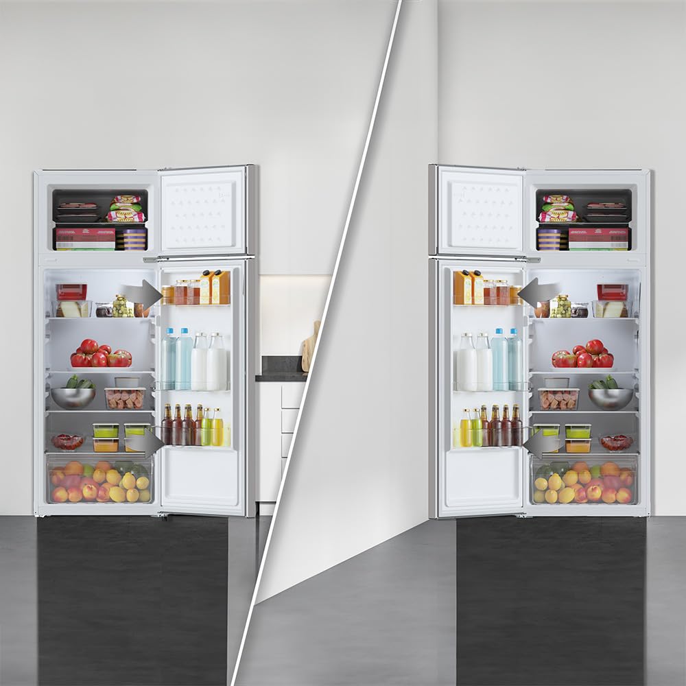 Cecotec Frigorifero Combinato Doppia Porta Bolero CoolMarket 2D 211 White E. Motore Defrost, Bianco 143x54cm, Capacità 211 L, Porta Reversibile, Classe energetica E, Con modalità Fast Freezing.