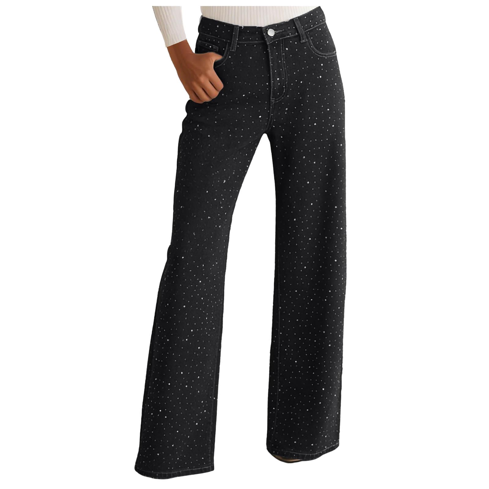Vaqueros Mujer Anchos Pantalones Vaqueros De Cintura Alta Y Pierna Ancha para Mujer Cintura Alta Pantalones Rectos con Tira De Botones Visibles Elegantes Ajustados Estilo Urbano