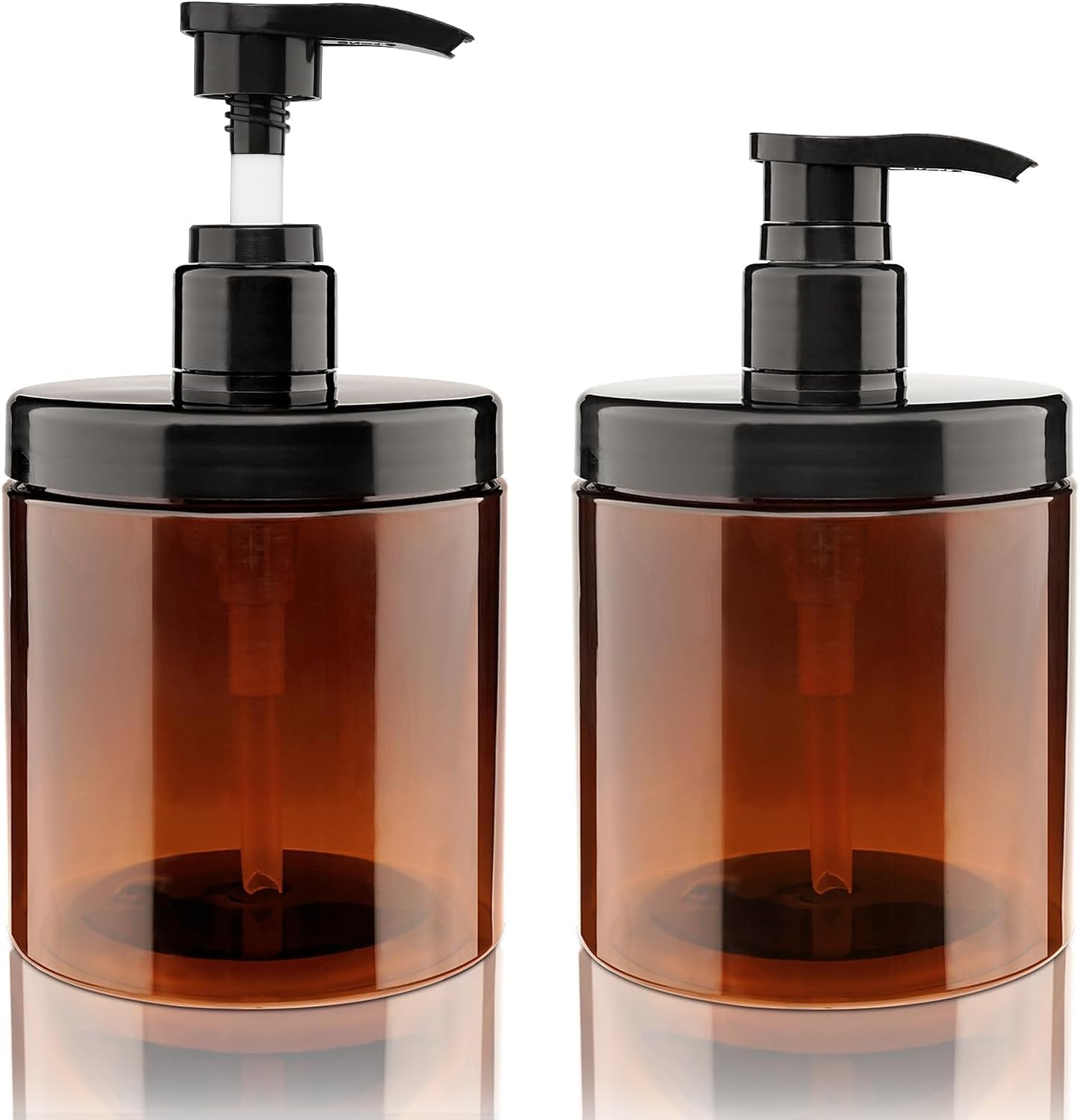 Dispenser per bottiglie di pompa, 2 pezzi, 600 ml/20 oz, ricaricabile, in plastica, ampia apertura, senza BPA, vuota, bagno, contenitore doccia per lozione, shampoo, balsamo