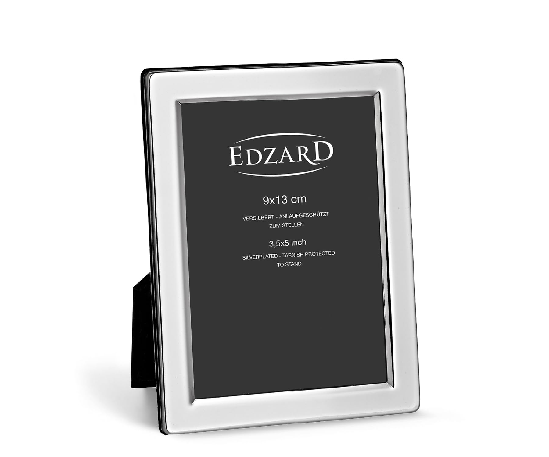 EDZARD Cadre Photo Salerno, argenté Noble, résistant au ternissement, pour Photo 9 x 13 cm
