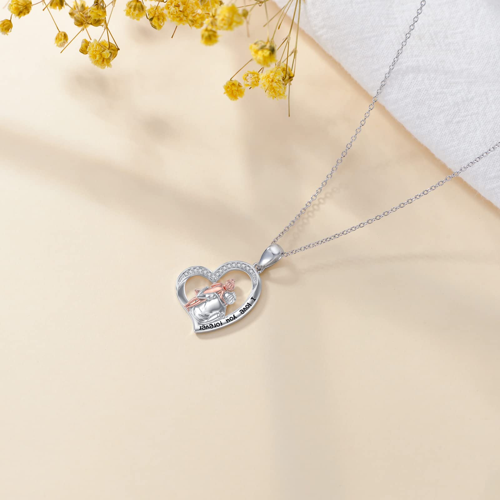 Collier Fille de Papa Mlaman en Argent Sterling Père Fille Cadeaux, Coeur Amour Pendentif Bijoux pour Fille