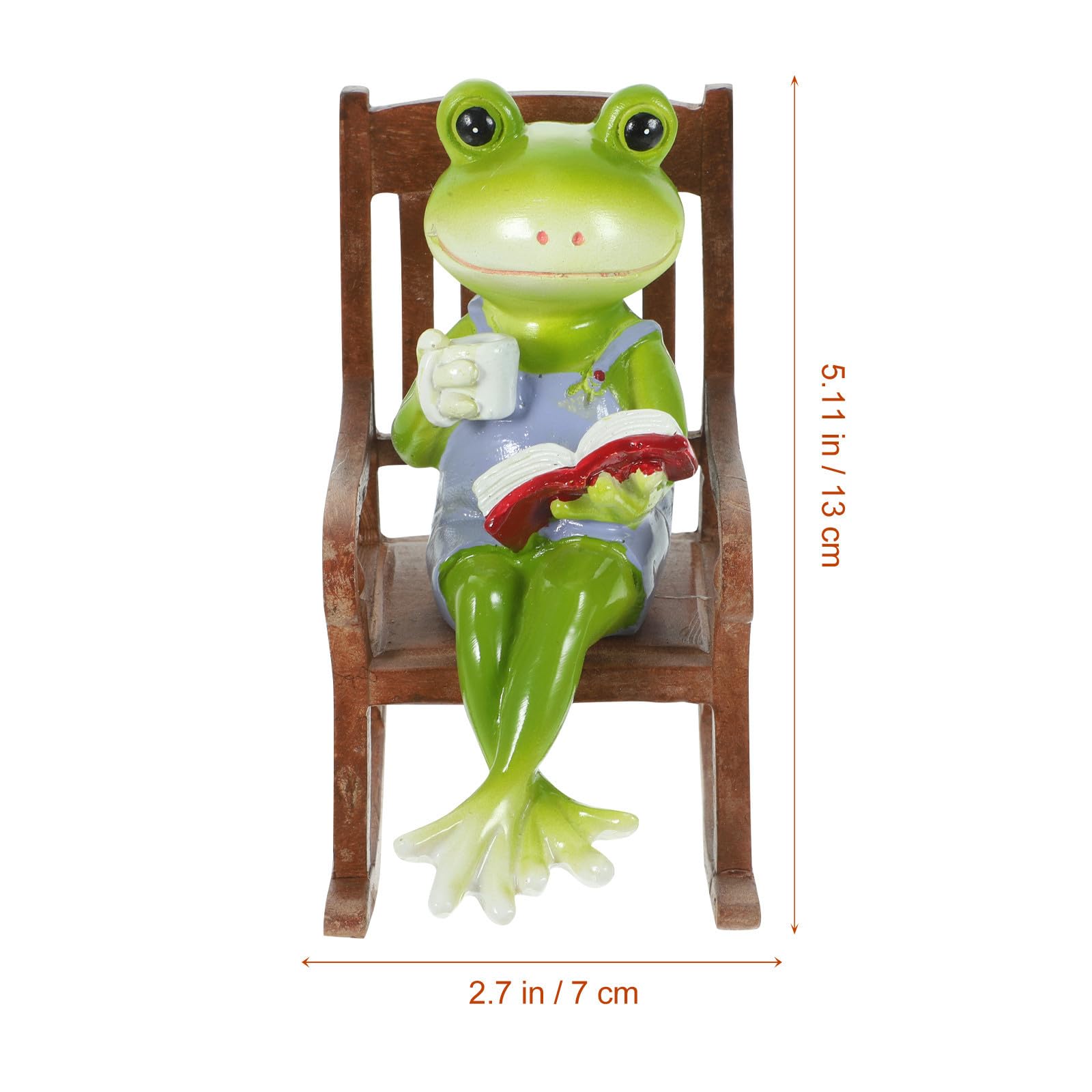 Happyyami 2 Sztuk Żywica Fotel Bujany Dekoracja Krajobrazu Miniaturowa Żaba Rzeźba Żywica Żaba Figurka Żaba Wystrój Ogrodu Żaba W Fotelu Bujanym Nowość Żaba Figurka Bajkowy Ogród Na