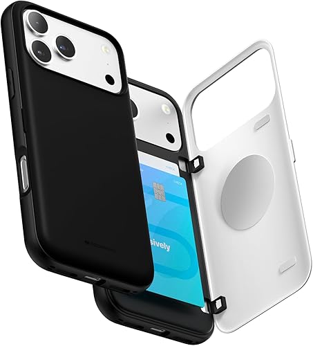 Miniatura 52 de GOOSPERY Parachoques magnético para puerta compatible con iPhone 15, funda con tarjetero, cartera con cierre magnético automático, protector