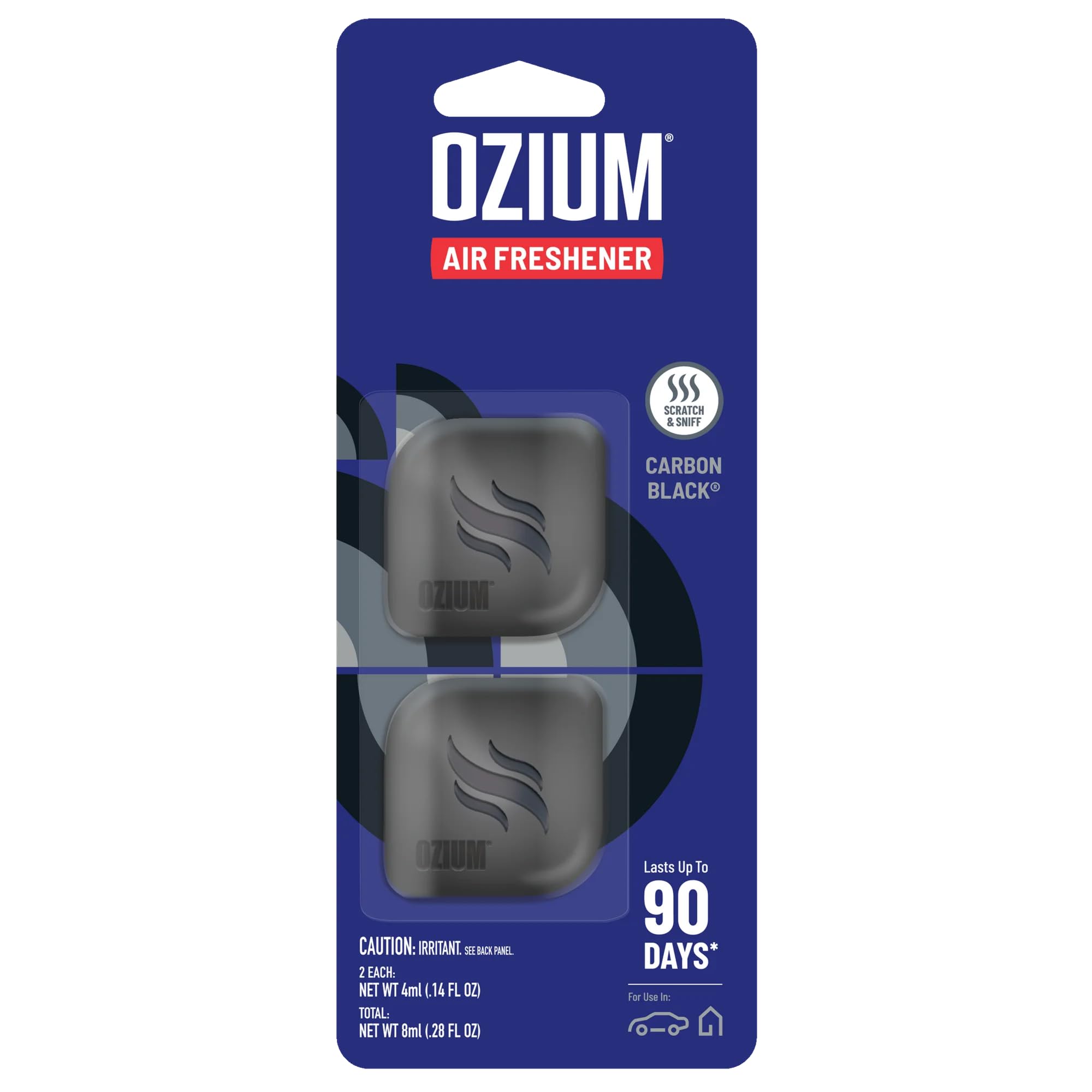 Ozium Membrane Car Vent Clip AC Air Fresheners Car Air Freshener and Car Odor Eliminator (Carbon Black, 2 Packs)