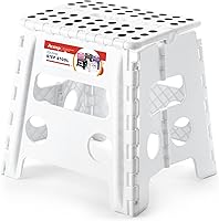 Vista 12 de ACSTEP Taburete plegable de 9 pulgadas, capacidad de 300 libras, taburete antideslizante con asa, taburetes plegables de plástico para niños, Negro