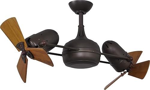 Matthews DG-TB-WD Dagny - Ventilador giratorio de 360 con control remoto cuchillas de madera de caoba bronce texturizado