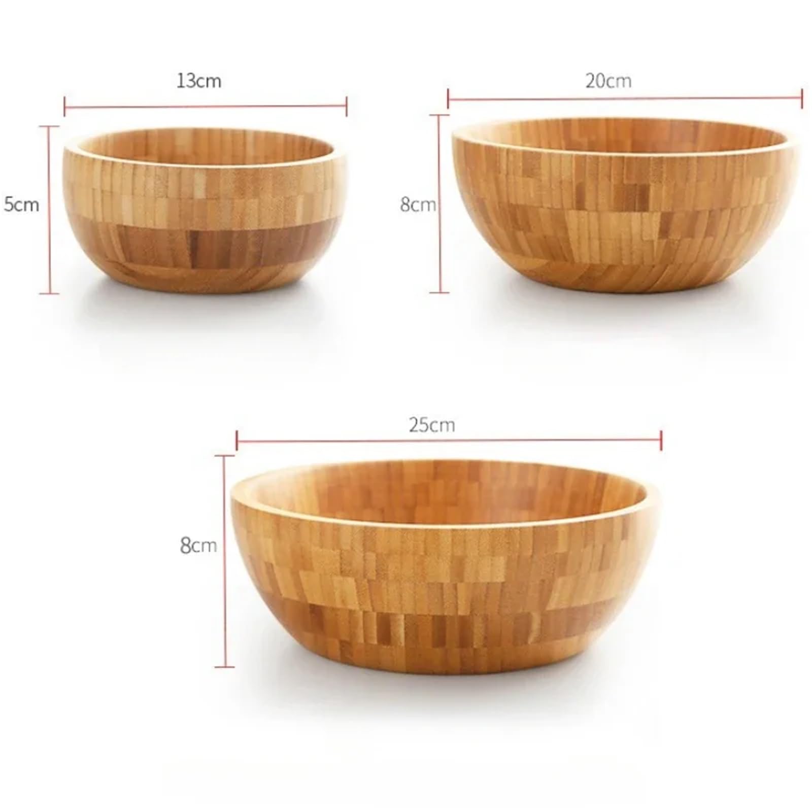 Ensaladera Cuenco de Madera for Ensalada Cuenco Grande de bambú para la Cocina Ensaladas Postre Merienda(MW0023)