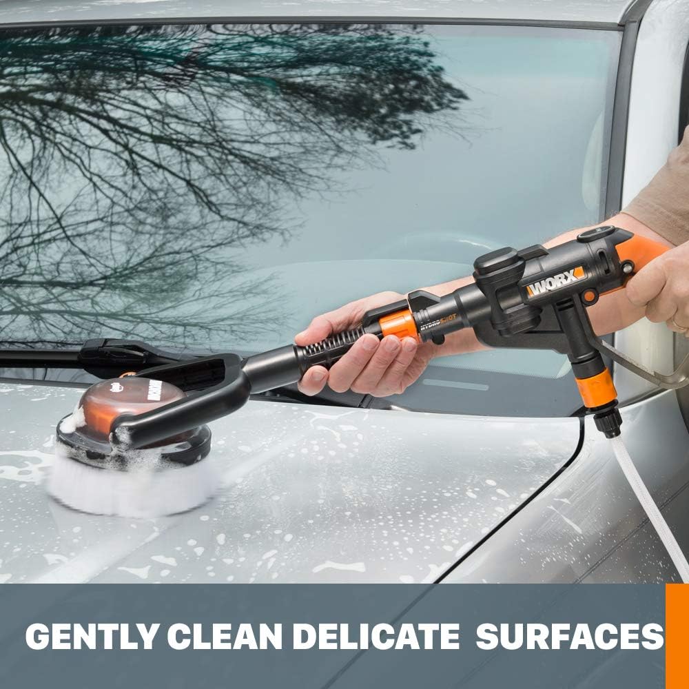 WORX Hydroshot Adjustable Automotive Power Scrubber, Quick Snap Connection - WA1820 (Soft Bristles)