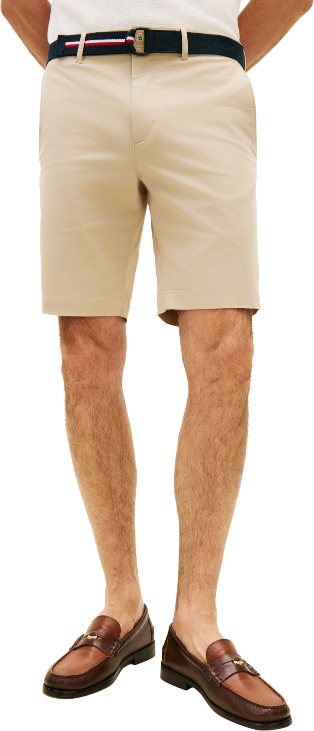 Tommy Hilfiger Men's Denton 9.5" Ess Twill W/Belt MW0MW42349 Other Shorts, Khaki, 34W