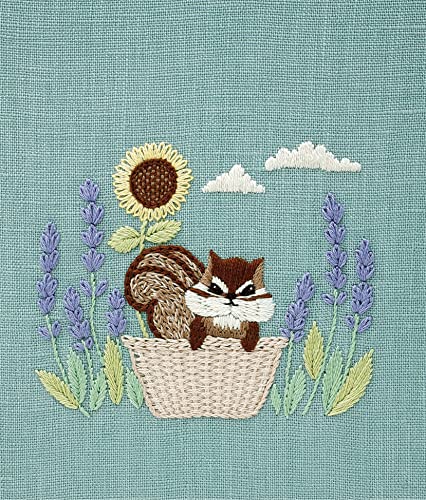 DMC Chicchi DMCJPT70J Animal Living in the Forest 12 Month Embroidery Kit, Chipmunk Favorite Place, Instructions and Design Included