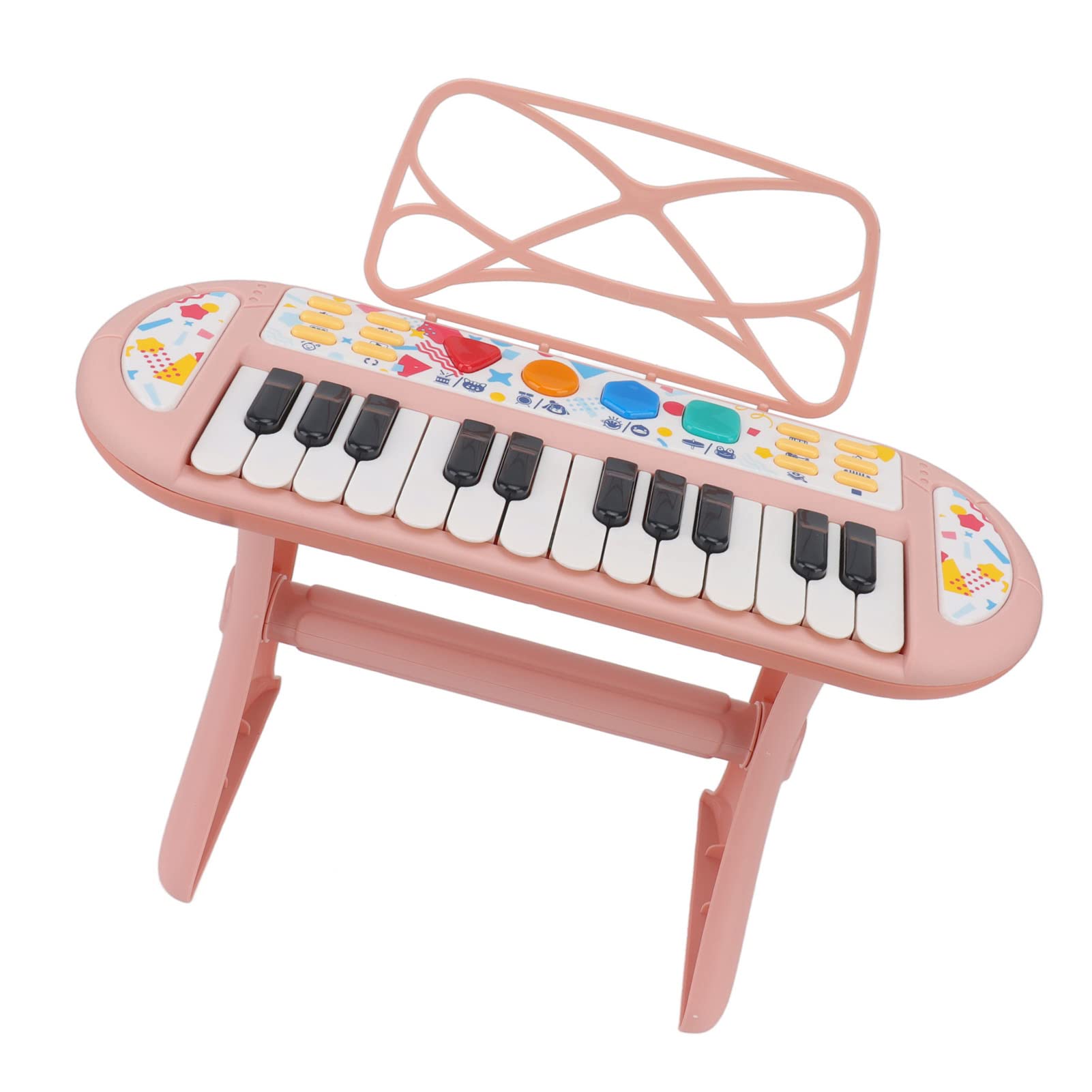 Teclado de Piano para Niños de 24 Teclas, con Soporte Desmontable | Piano de juguete electrónico con altavoz, juguetes de aprendizaje musical para niños pequeños principiantes, instrumentos