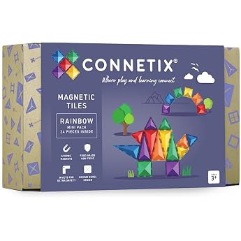 CONNETIX Magnetic Building Blocks Rainbow Mini Pack of 24