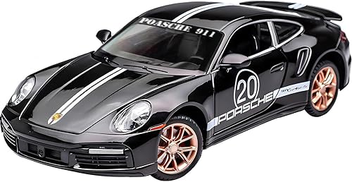 Modelo de coche de juguete compatible con 132 Porsche 911 Turbo S adornos de automóvil, juguete de automóvil fundido a presión de aleación con base