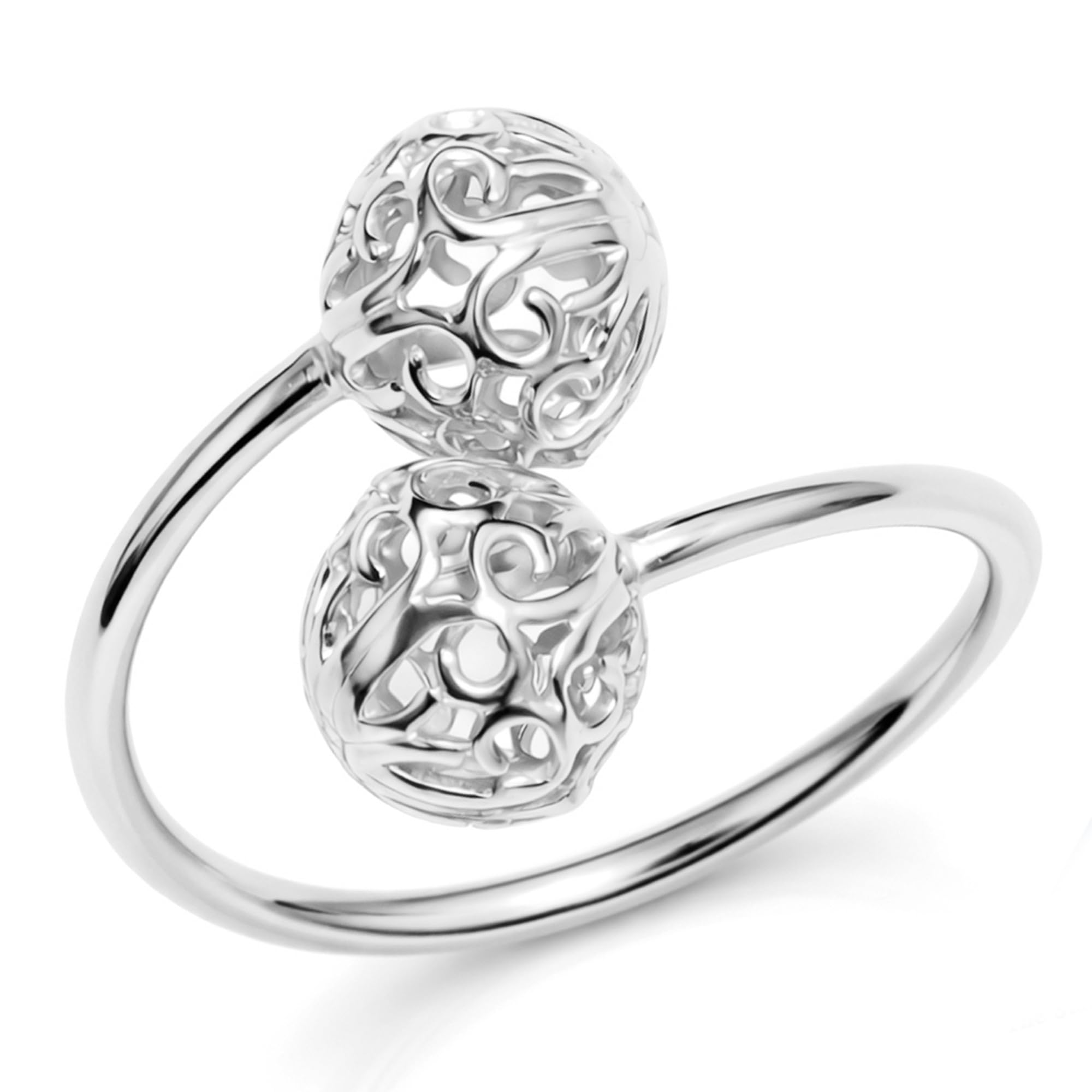truesilver acpl 925 Sterling Silver Filigree Adjustable Finger Ring for Women-picture-45