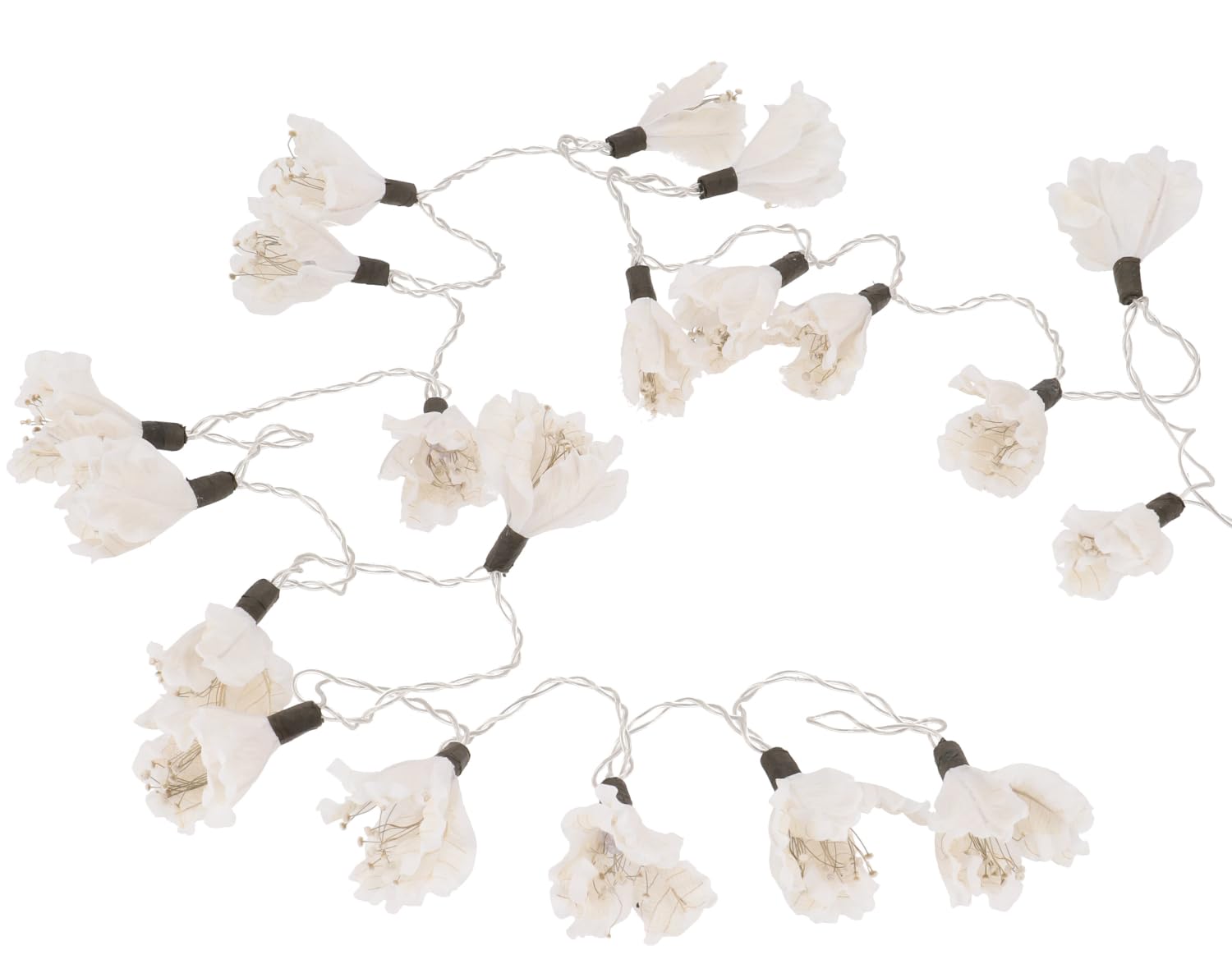 Lotus Blüten LED Lichterkette mit 20 Blüten, Blüte weiß