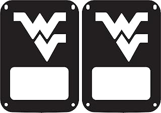 West Virginia Tail lamp Light Covers Compatilble Jeep JK Wrangler Black Set of 2