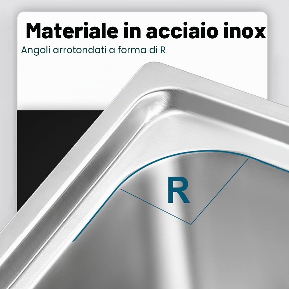 Lavello da cucina in acciaio inox,Lavandino cucina argento,Lavello Cucina 1 Vasca,Lavello da incasso,Lavabo cucina Piccolo con filtro di scarico,38x33 cm a 60x45 cm(38x33x15 cm)